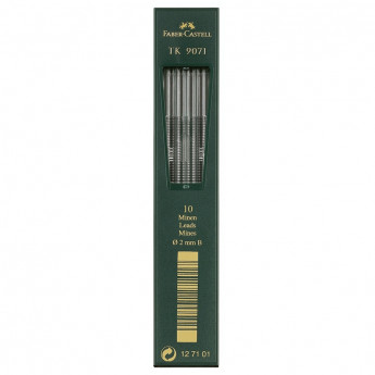 Грифели для цанговых карандашей Faber-Castell 'TK 9071', 10шт., 2,0мм, B, комплект 10 шт