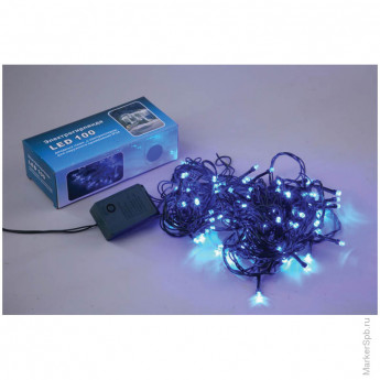 Электрогирлянда уличная светодиодная 100 ламп, голубой, с контроллером, 11,5+1,5 м