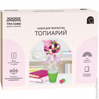 Набор для творчества ТРИ СОВЫ, топиарий "Цветущий домик", картонная коробка Набор для творчества ТРИ СОВЫ, топиарий "Цветущий домик", картонная коробка