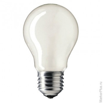 Лампа накаливания PHILIPS A55 FR E27, 75 Вт, грушевидная, матовая, колба d = 55 мм, цоколь E27, 354747