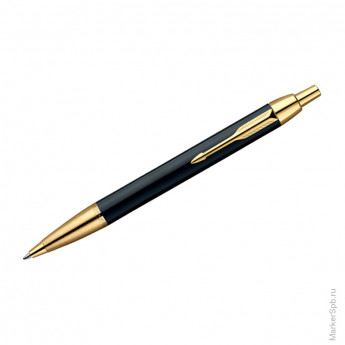 Ручка шариковая "IM Black Lacquer GT" синяя, 1,0мм, кнопочный механизм, подар.уп.