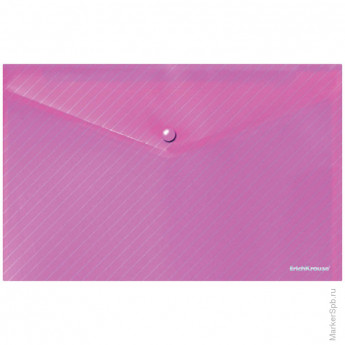Папка-конверт на кнопке С6, "Envelope", 180мкм, прозрачная, ассорти