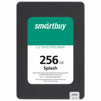 Твердотельный накопитель SSD SMARTBUY Splash 256GB, 2,5', USB 3.0, черный, SBSSD-256G, SSD-256GT-MX902