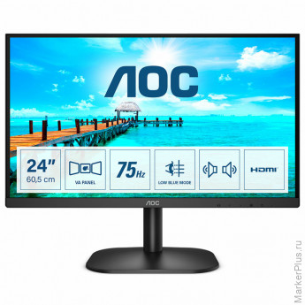 Монитор AOC 24B2XDAM 23.8" (60 см)/1920x1080/16:9/VA/4ms/250cd/HDMI/VGA/черный Монитор AOC 24B2XDAM 23.8" (60 см)/1920x1080/16:9/VA/4ms/250cd/HDMI/VGA/черный