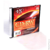 Диск CD-RW VS 0,7 GB 12x (5 штук в упаковке), комплект 5 шт