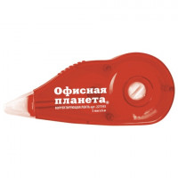 Корректирующая лента ОФИСНАЯ ПЛАНЕТА 5 мм х 6 м, корпус красный, механизм перемотки, блистер, 227593