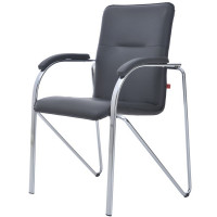 Конференц-кресло FA_SAMBA Chrome к/з черный DO350/к/з