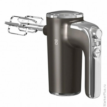 Миксер BQ (БИ-КЬЮ) MX420, 500Вт, 5 скоростей, 2 венчика, 2 крюка для теста, серый, 86193215