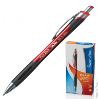 Ручка шариковая PAPER MATE автоматическая "InkJoy 550 RT", корпус красный, 1 мм, красная, S0977230
