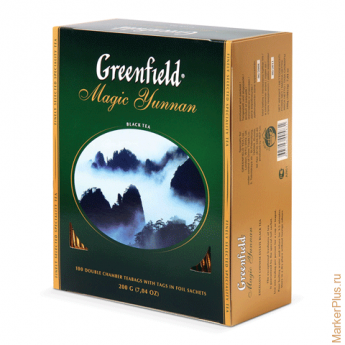 Чай GREENFIELD (Гринфилд) 'Magic Yunnan' ('Волшебный Юньнань'), черный, 100 пакетиков в конвертах по