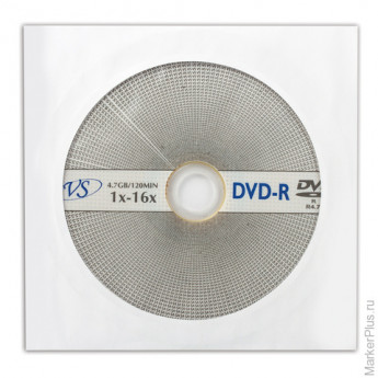 Диск DVD-R VS 4,7Gb 16x бумажный конверт