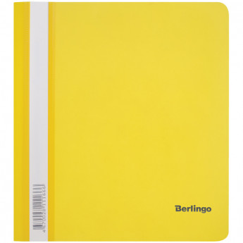 Папка-скоросшиватель пластик. Berlingo, А5, 180мкм, желтая с прозр. верхом 20 шт/в уп