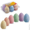 Мел цветной BRAUBERG, набор 6 шт., для рисования на асфальте, в форме яйца, 223561