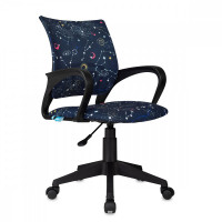 Кресло детское Helmi HL-K95 R (695) "Airy", спинка сетка /сиденье ткань с рисунком зодиак т.синий, пиастра