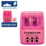 Точилка STAEDTLER, 2 отверстия, контейнер и крышечка, пластиковая, розовая, 51260F20BK