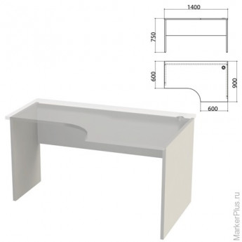 Каркас стола эргономичного 'Этюд' (ш1400*г900*в750 мм), правый, серый 03, 401669, ш/к01468