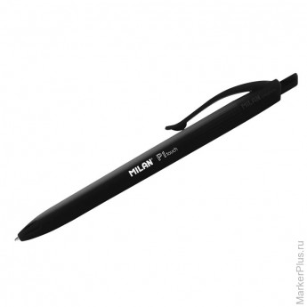 Ручка шариковая автоматическая "P1touch" черная, 1мм, софттач