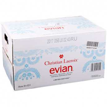 Вода минеральная негазированная Evian, 0,5л, пластиковая бутылка 24 шт/в уп