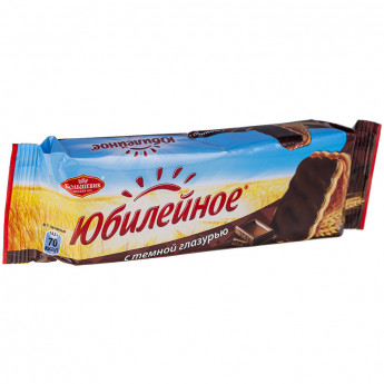 Печенье Юбилейное, традиционное в шоколадной глазури, витаминизированное, 116г, флоу-пак