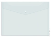 Пaпка-конверт на кнопке А4, 120мкм, прозрачная, 5 шт/в уп