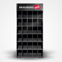 Дисплей настольный для размещения маркеров для скетчинга BRAUBERG ART, 30 ячеек, 180 маркеров, 504907