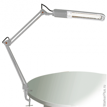Светильник настольный КТ008С на струбцине, люминесцентный, 11Вт, БЕЛЫЙ, высота 60см, 2G7
