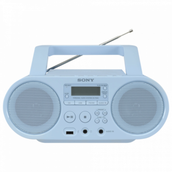 Магнитола SONY ZS-PS50L, CD, MP3, WMA, CD-R/RW, USB, AM/FM-тюнер, выходная мощность 4 Вт, голубая