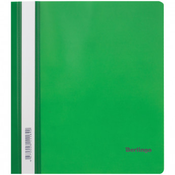 Папка-скоросшиватель пластик. Berlingo, А5, 180мкм, зеленая с прозр. верхом 20 шт/в уп
