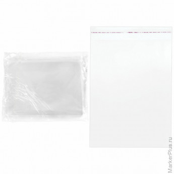 Пакет БОПП с клеевым клапаном, КОМПЛЕКТ 100 шт., 30х40+4 см, толщина 30 мкм