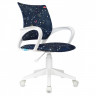 Кресло детское Helmi HL-K95 R (W695) 'Airy', спинка сетка/сиденье ткань с рисунком зодиак т.синий, пиастра, пластик белый