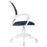 Кресло детское Helmi HL-K95 R (W695) 'Airy', спинка сетка/сиденье ткань с рисунком зодиак т.синий, пиастра, пластик белый