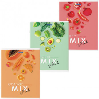 Тетрадь А4, 80 л., BRAUBERG, скоба, клетка, обложка картон, 'Mix', 404046