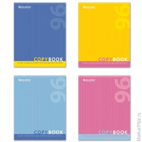 Тетрадь 96 л. BRAUBERG ЭКО, клетка, обложка мелованный картон, 'One Colour', 4 вида, 401875, Ассорти, ассорти