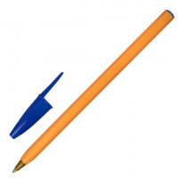 Ручка шариковая STAFF 'Basic Orange BP-01', письмо 750 метров, СИНЯЯ, длина корпуса 14 см, узел 1 мм, 143740