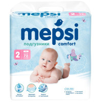 Подгузники для детей MEPSI S (4-9кг) 72 шт/уп, комплект 72 шт