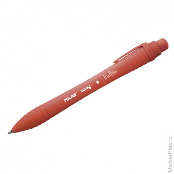 Ручка шариковая автоматическая "SWAY" красная, 1 мм, софттач