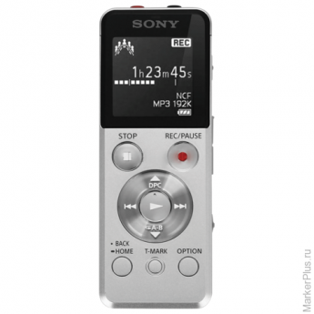 Диктофон SONY ICD-UX543 4Gb, PCM/MP3, время записи 1073 ч, серебристый, ICD-UX543S