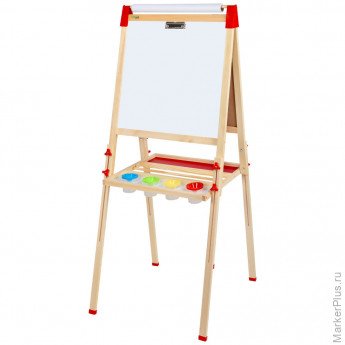 Мольберт растущий 3 в 1 для мела/магнитно-маркерный 50х50 см, бумага для рисования, BRAUBERG KIDS, 238150