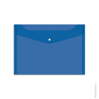 Пaпка-конверт на кнопке А4, 150мкм, синяя, 5 шт/в уп