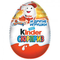 Шоколадное яйцо KINDER Surprise (Киндер Сюрприз), в ассорти-те, 20г, ш/к 84107, 77148592 18 шт/в уп