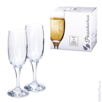Набор фужеров "Bistro" для шампанского, 6 шт., 190 мл, стекло, PASABAHCE, 44419