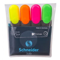 Набор текстовыделителей SCHNEIDER 4 шт., АССОРТИ, "Job", линия 1-5 мм, 1500, комплект 4 шт