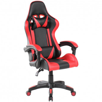 Кресло игровое Helmi HL-G05 "Effect", экокожа черная/красная, 2 подушки