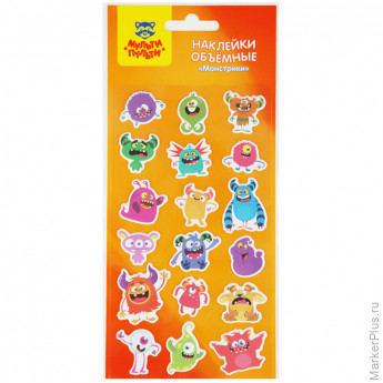 Наклейки объемные Мульти-Пульти "Монстрики"