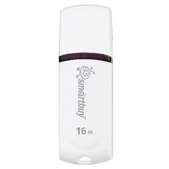 Флеш-диск 16 GB, SMARTBUY Paean, USB 2.0, белый, SB16GBPN-W