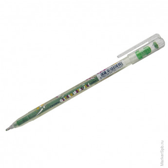 Ручка гелевая "Люрекс" светло-зеленая, 1мм 12 шт/в уп