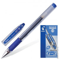 Ручка гелевая PILOT BLN-G3-38 'G-1', корпус прозрачный, с резиновым упором, толщина письма 0,2 мм, синяя
