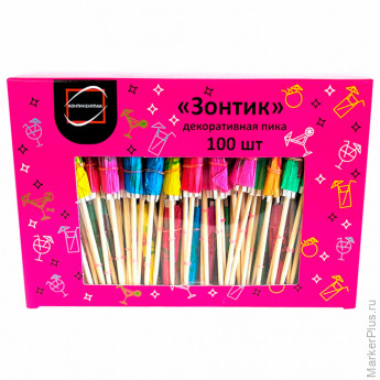 Пики для канапе бамбуковые "Зонтик", 10 см, 100 шт., КП, 140239