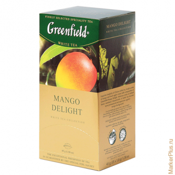 Чай GREENFIELD (Гринфилд) "Mango Delight" ("Манго"), зеленый неферментированный с добавками, 25 паке