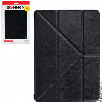Чехол-обложка для планшет. ПК iPad Air SONNEN, кожзам, подставка, черный, 352929